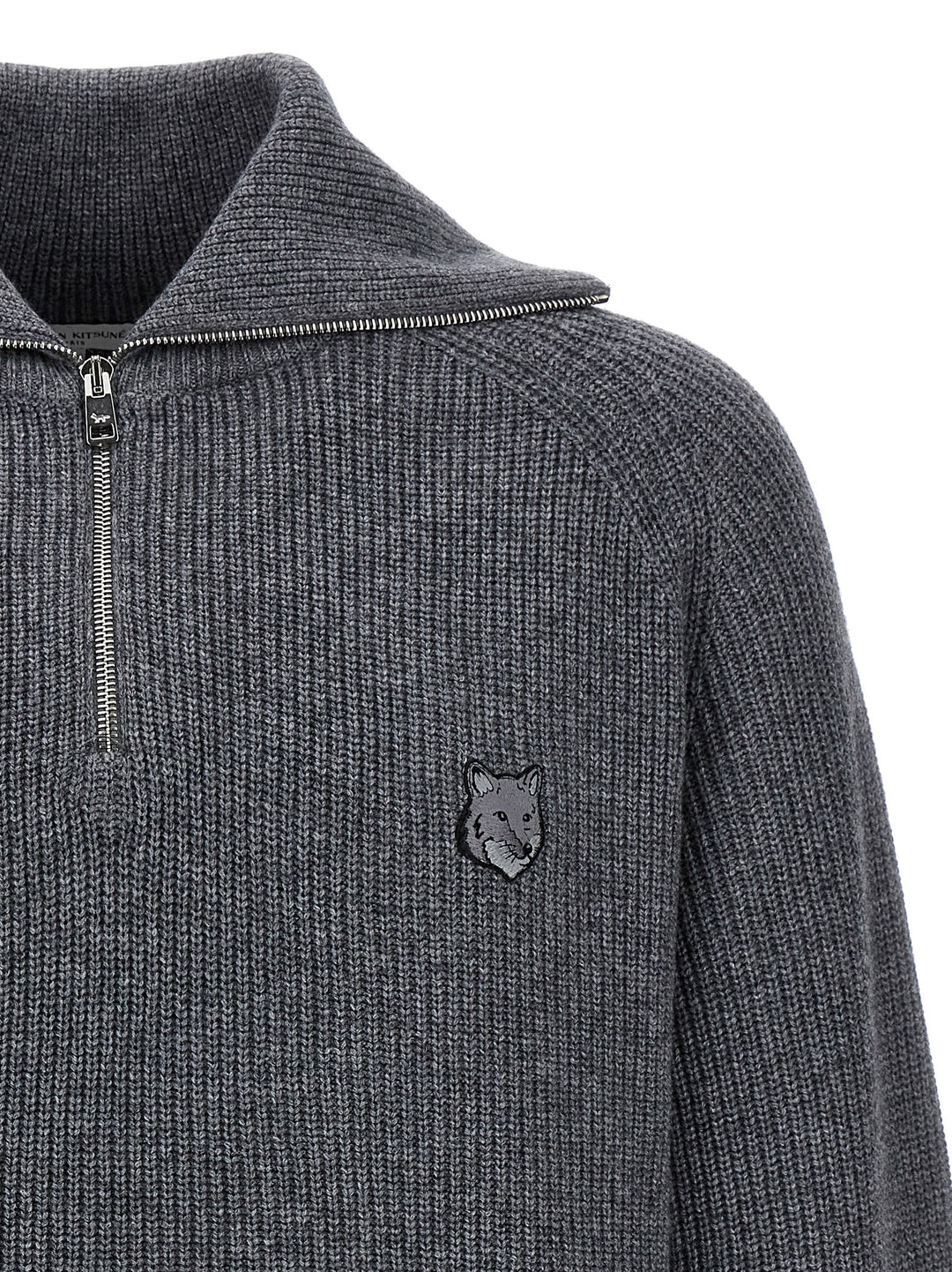 Logo Half Zip Sweater Maglioni Grigio