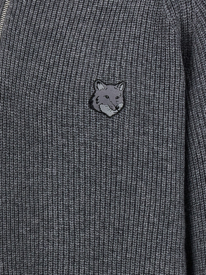 Logo Half Zip Sweater Maglioni Grigio