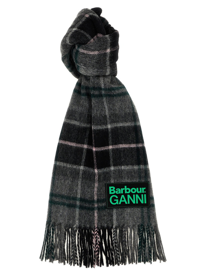 Barbour X Ganni Tartan Scarf Sciarpe Grigio