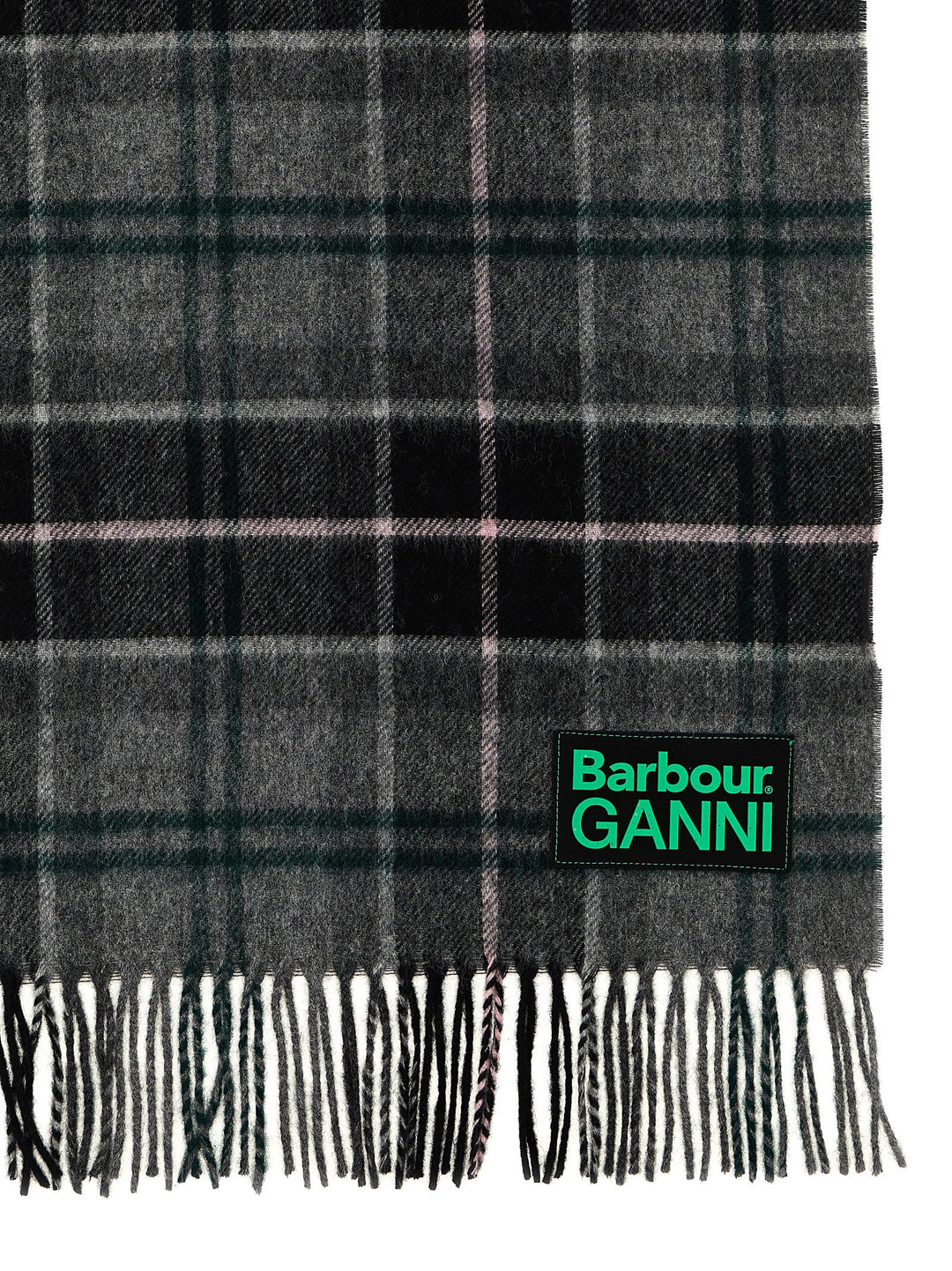 Barbour X Ganni Tartan Scarf Sciarpe Grigio