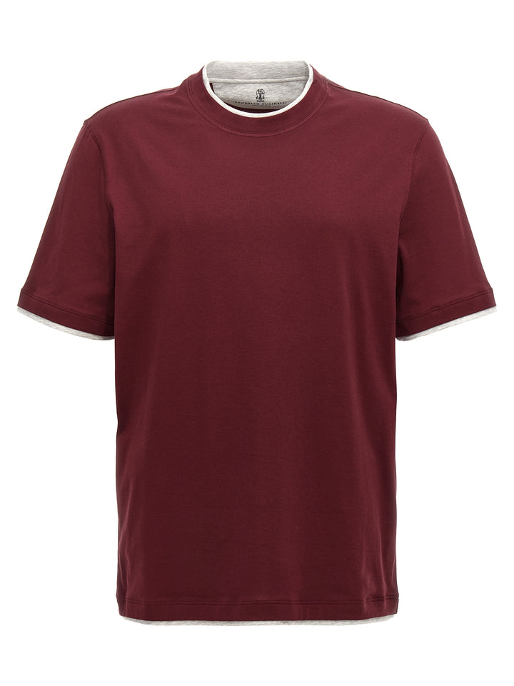 Layered T Shirt Bordeaux