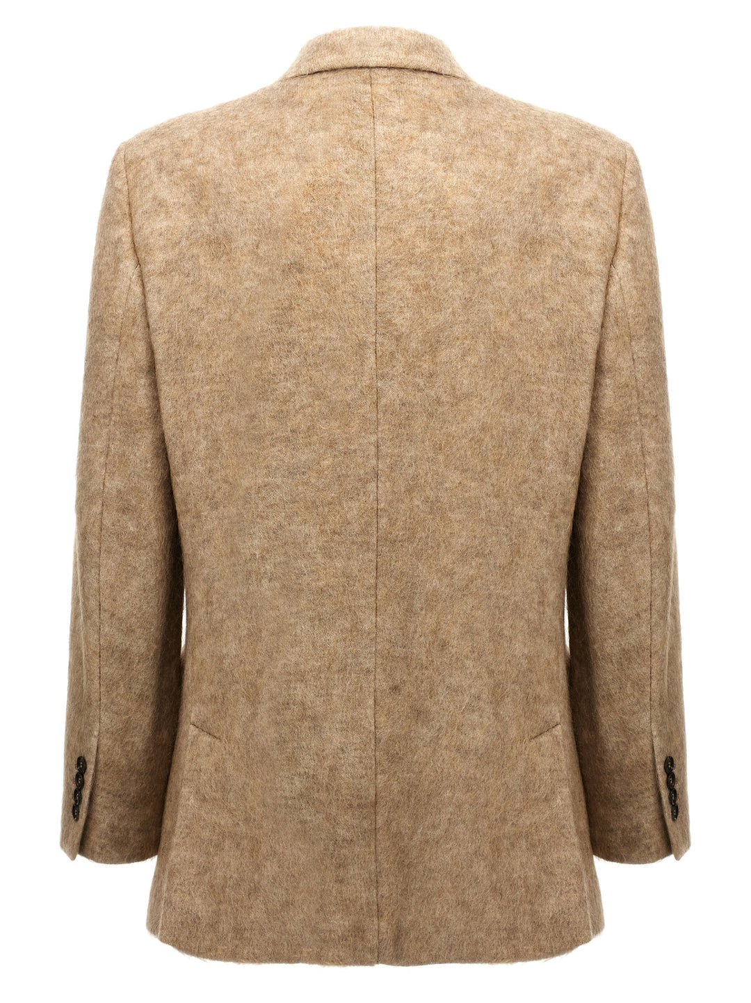 Single-Breasted Mohair Blazer Blazer And Suits Beige