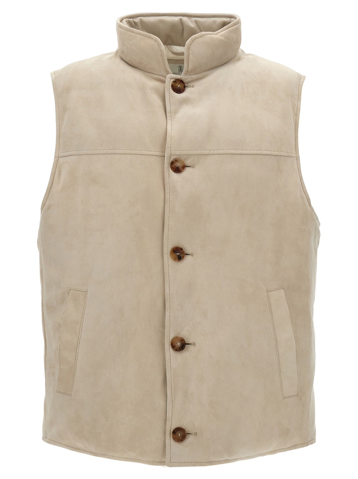 Suede Vest Gilet Grigio