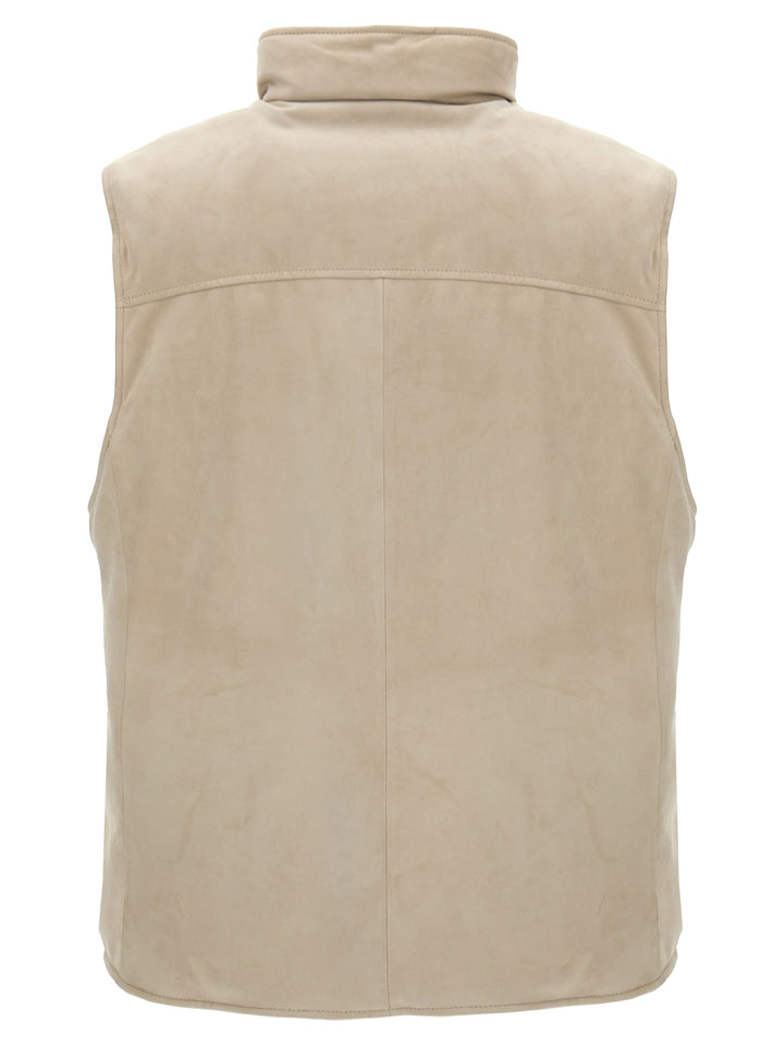 Suede Vest Gilet Grigio