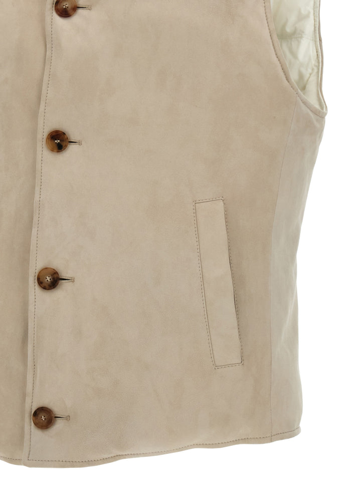 Suede Vest Gilet Grigio