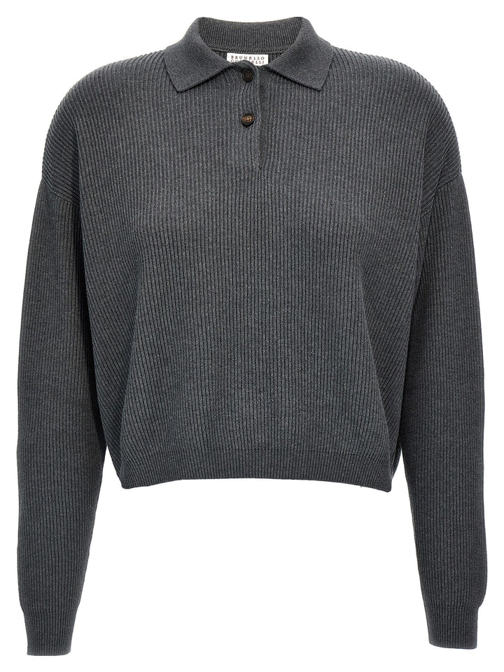 English Ribbed Sweater Maglioni Grigio