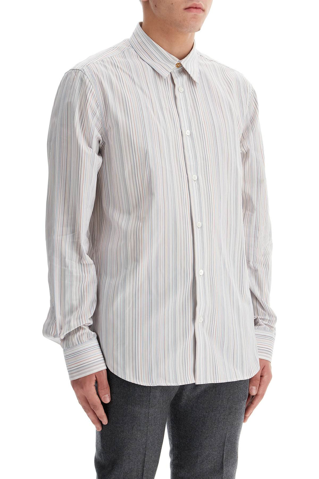 Camicia A Righe Slim Fit