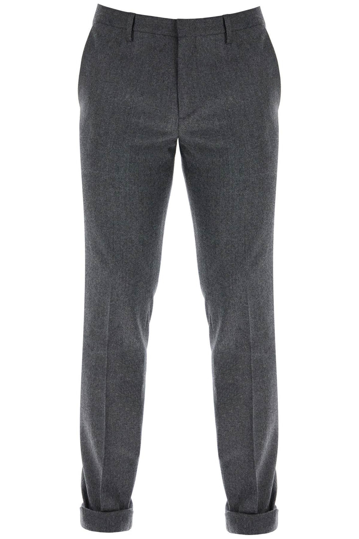 Pantaloni Slim Fit In Flanella