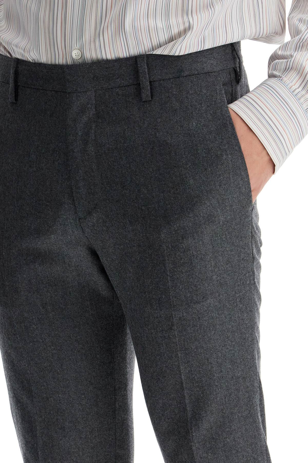 Pantaloni Slim Fit In Flanella