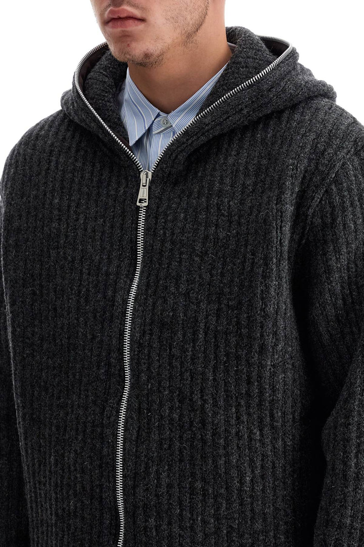 Cardigan Con Zip E Cappuccio