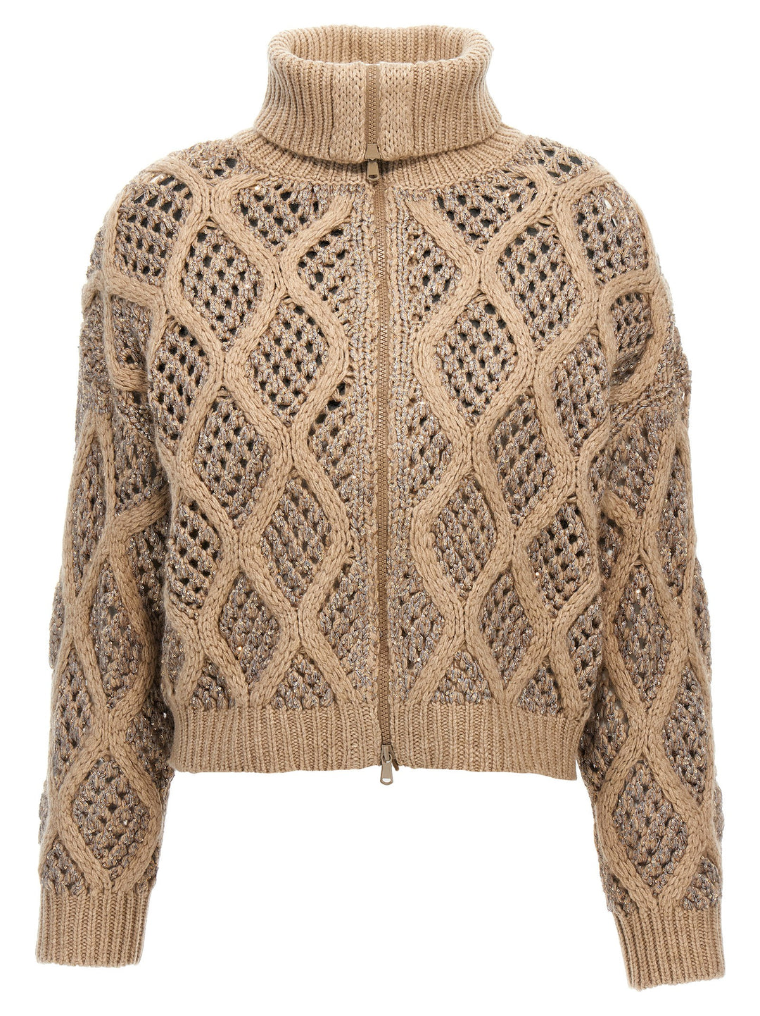 Sequin Cardigan Maglioni Beige