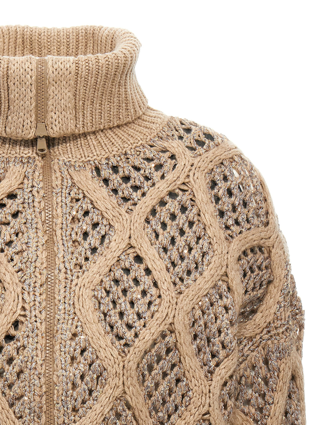 Sequin Cardigan Maglioni Beige