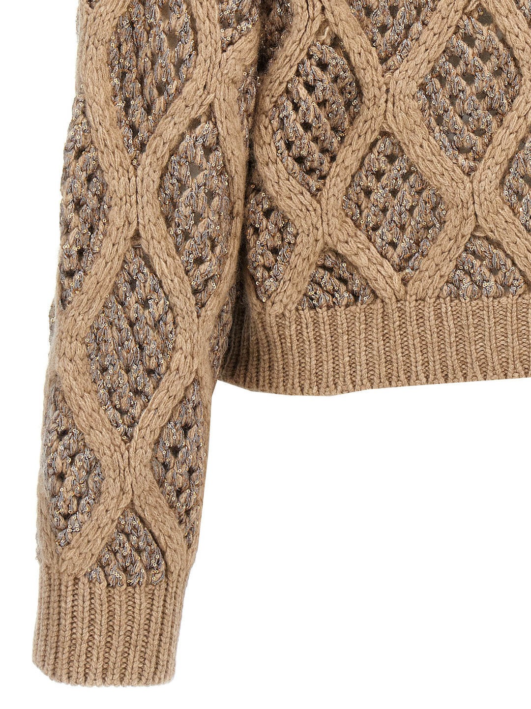 Sequin Cardigan Maglioni Beige