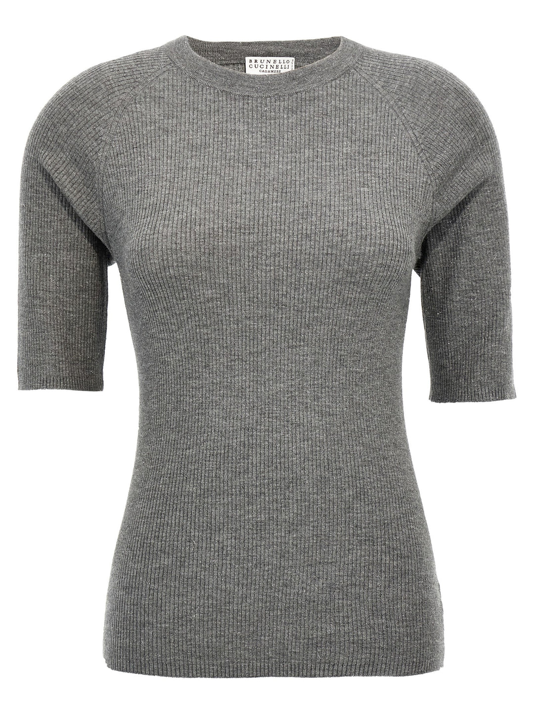 Lurex Ribbed Sweater Maglioni Grigio