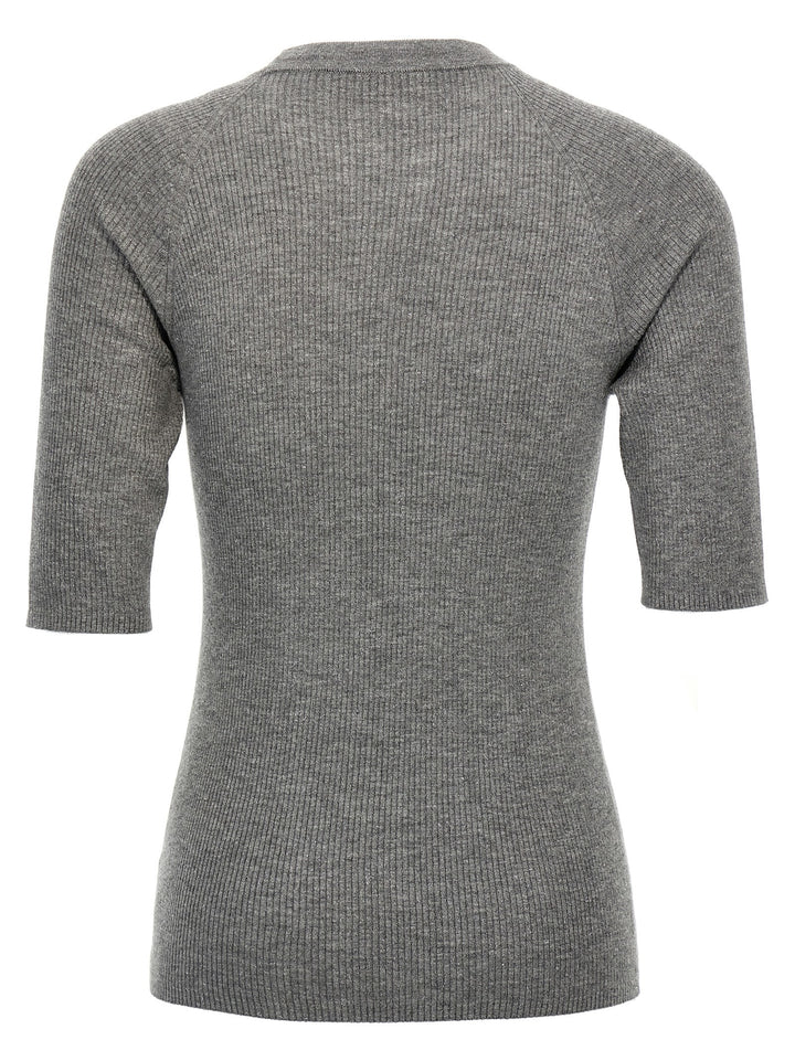 Lurex Ribbed Sweater Maglioni Grigio