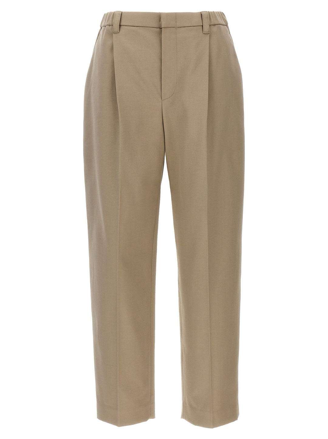 Front Pleat Pantaloni Beige