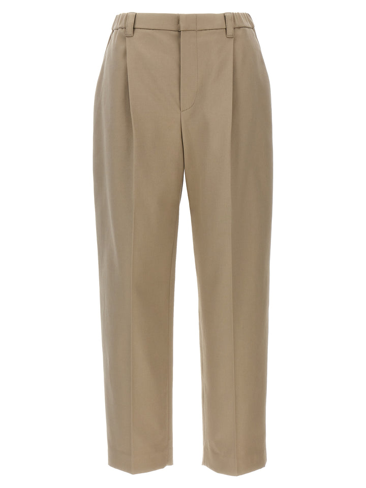 Front Pleat Pantaloni Beige