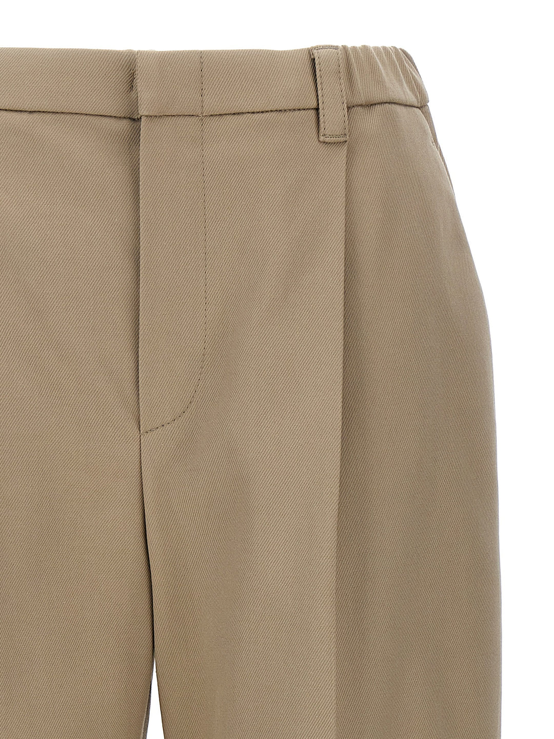 Front Pleat Pantaloni Beige