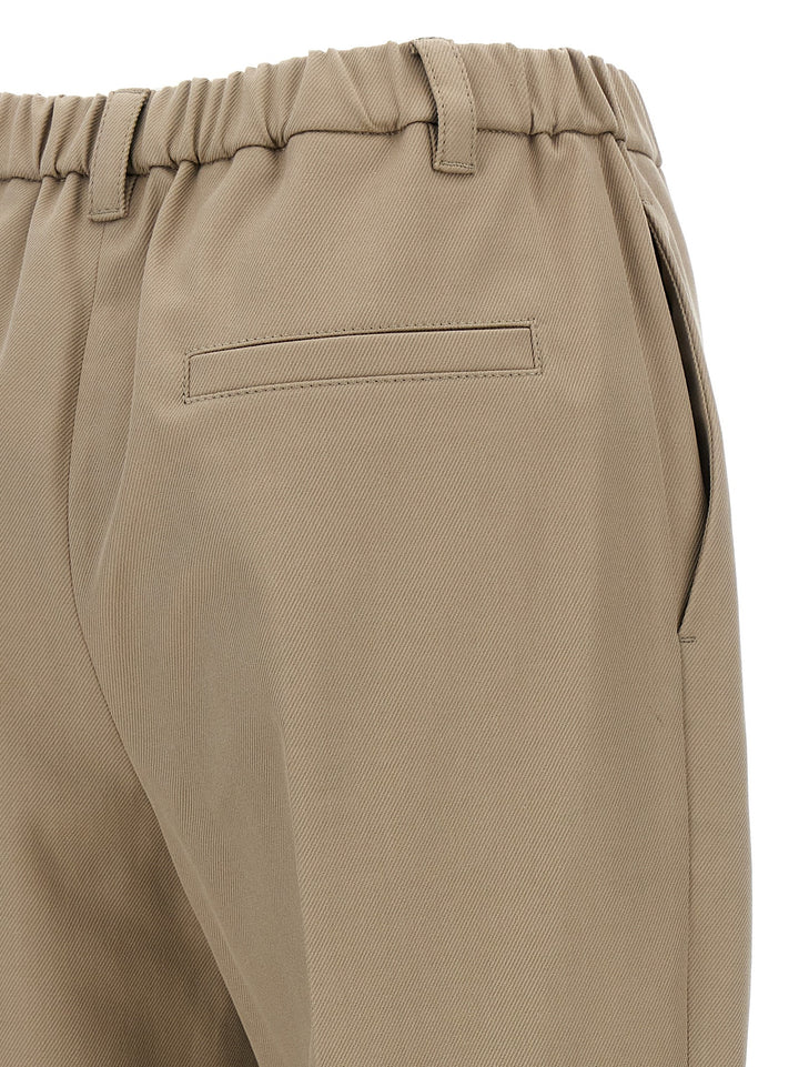 Front Pleat Pantaloni Beige