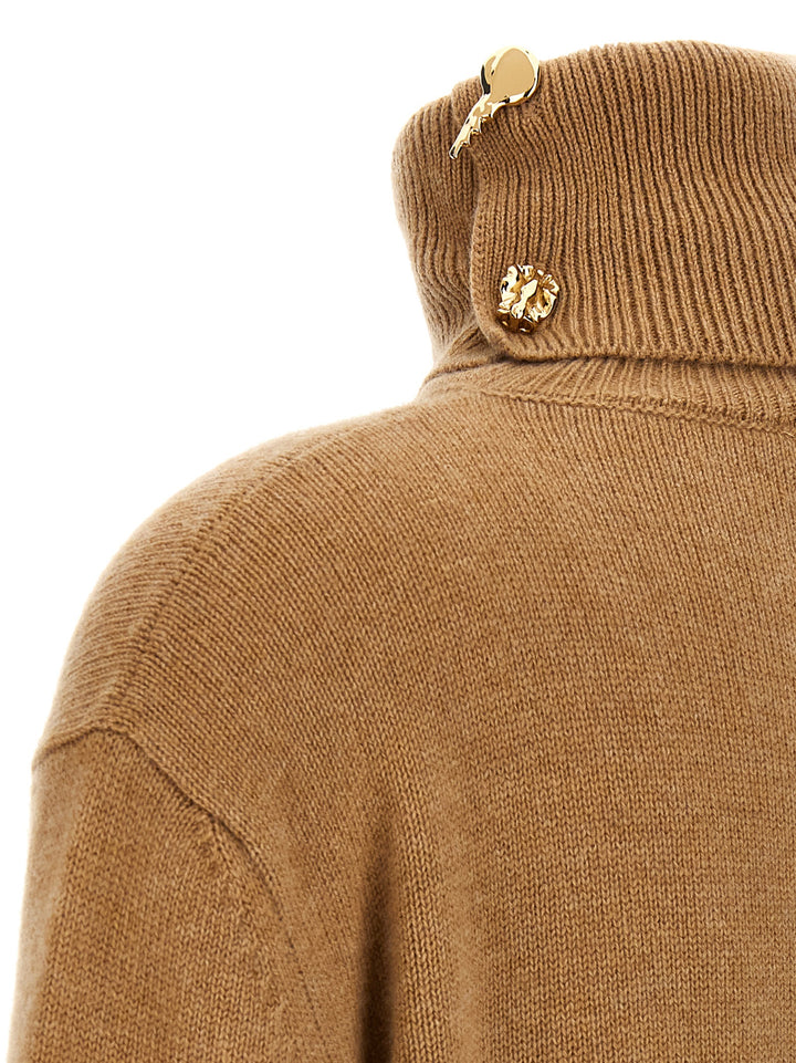 High Neck Sweater Maglioni Beige