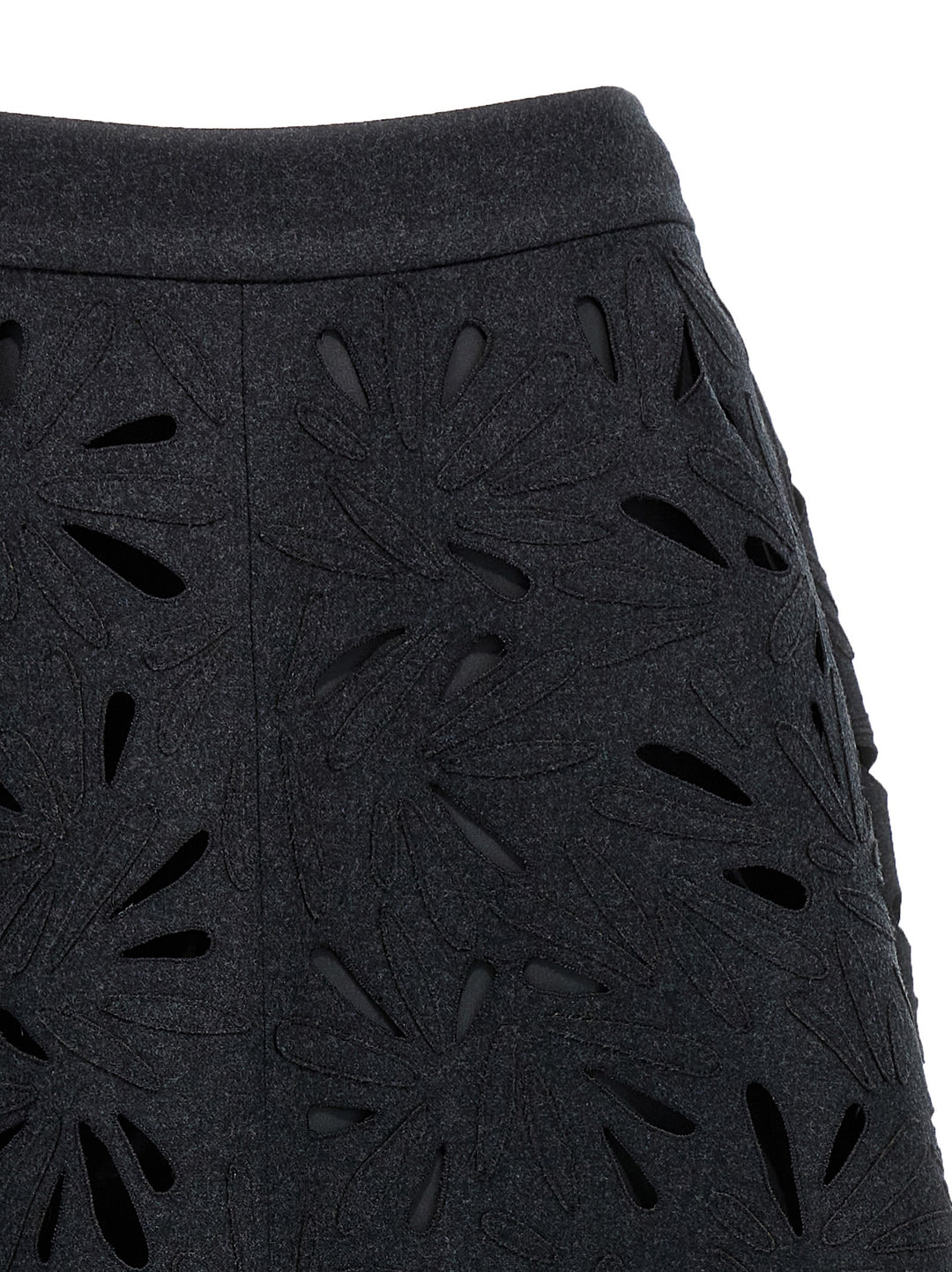 Openwork Embroidery Skirt Gonne Grigio