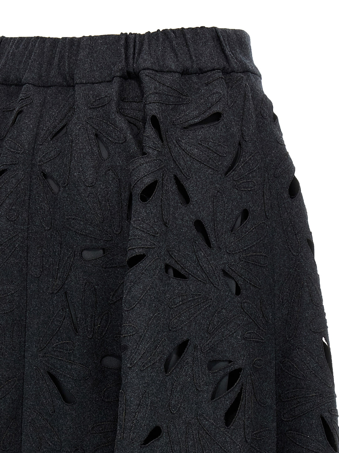 Openwork Embroidery Skirt Gonne Grigio