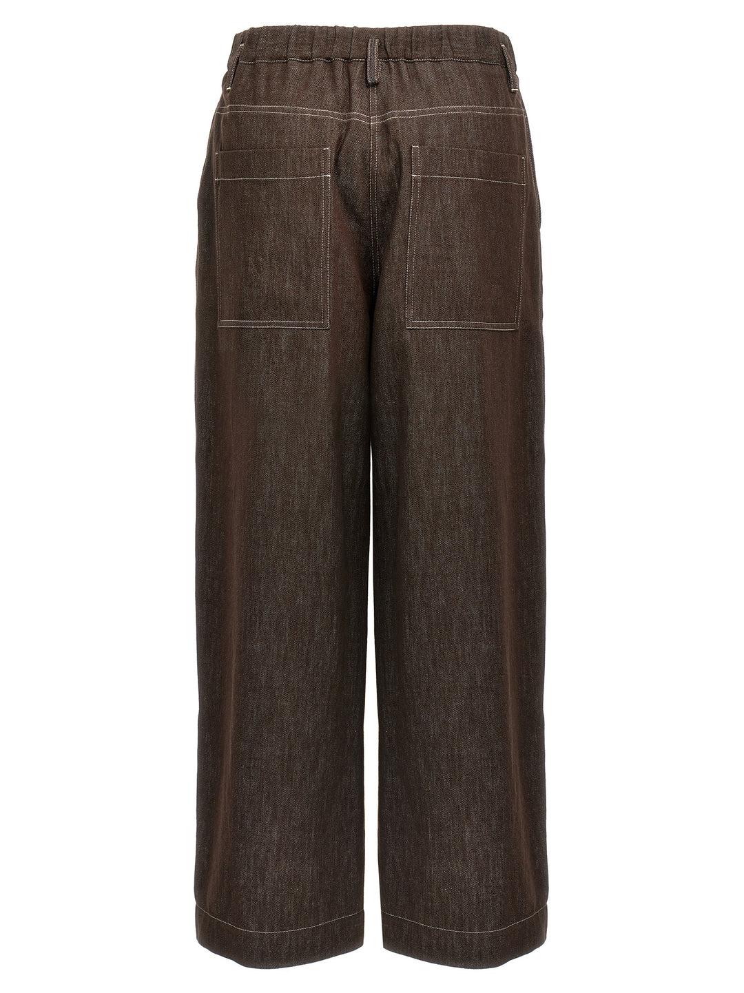 A-Line Pleated Pantaloni Marrone