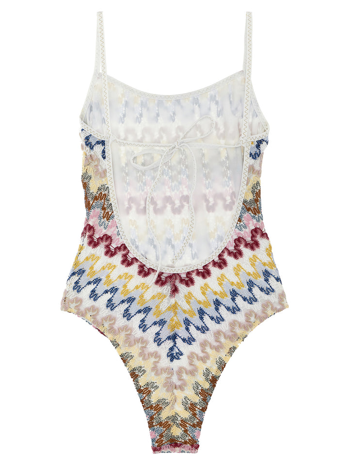 Wave One-Piece Swimsuit Beachwear Multicolor