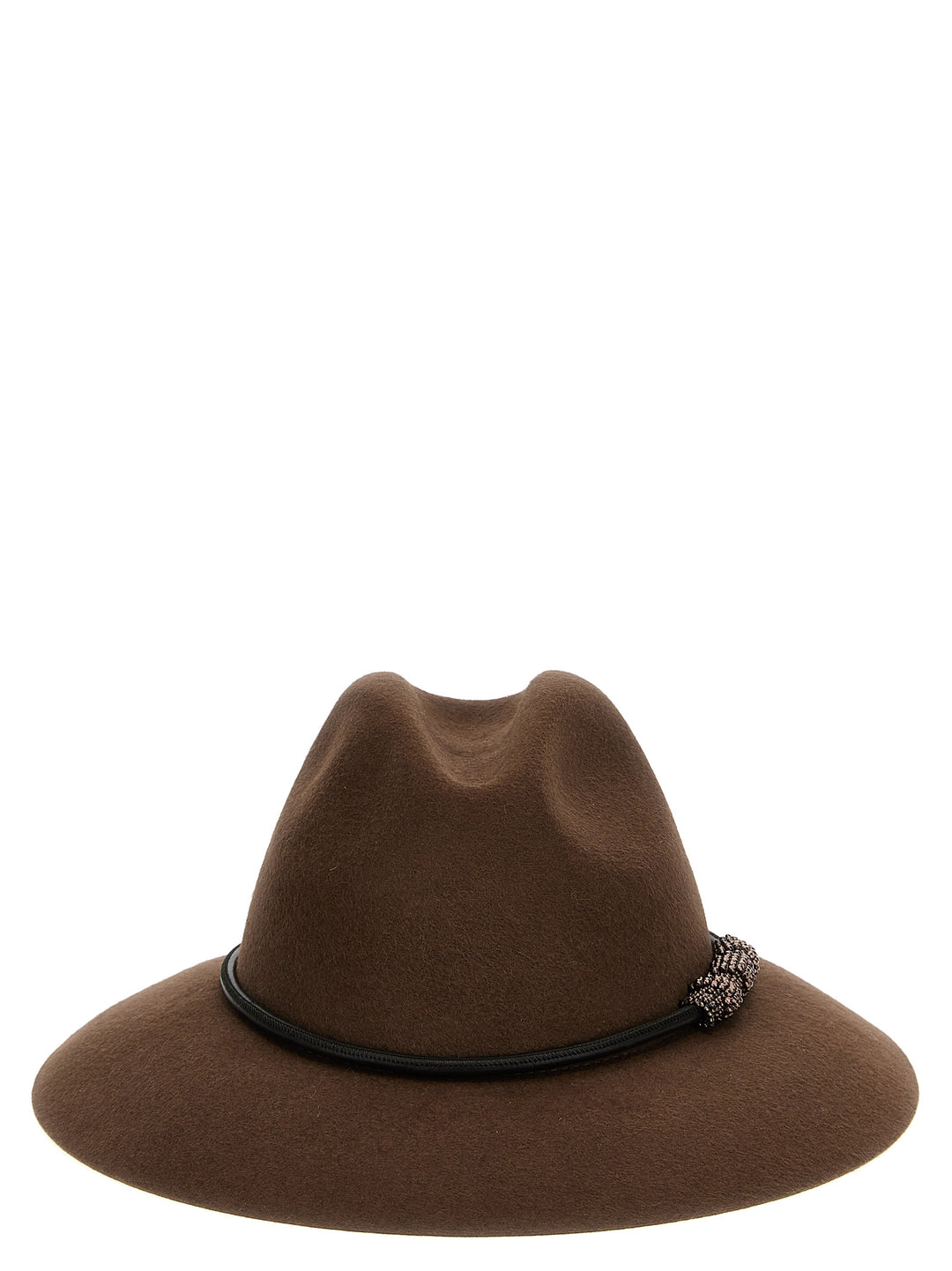 Jewel Detail Hat Cappelli Marrone