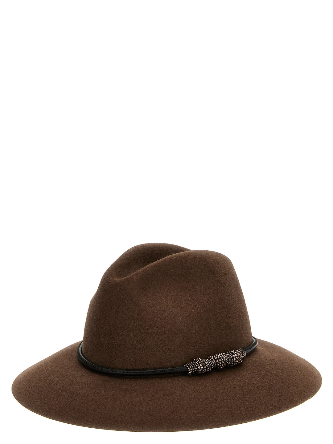 Jewel Detail Hat Cappelli Marrone