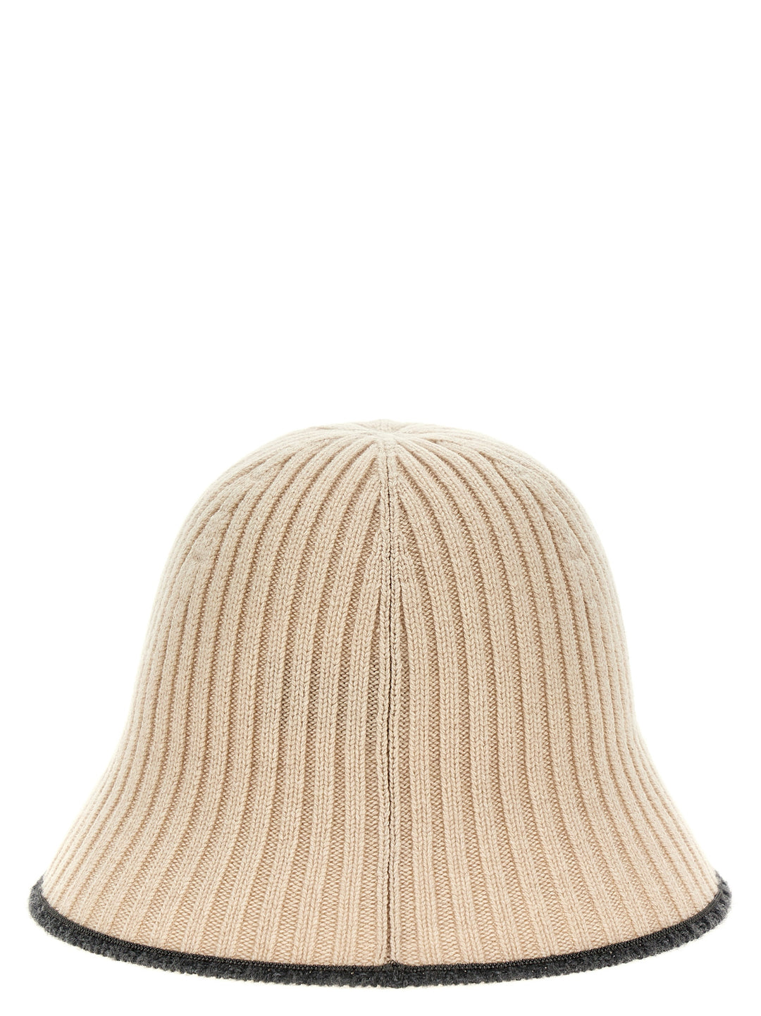 Ribbed Knit Bucket Hat Cappelli Beige