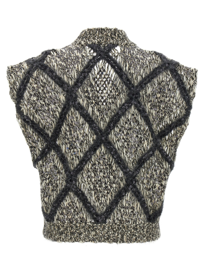 Sequin Vest Gilet Grigio