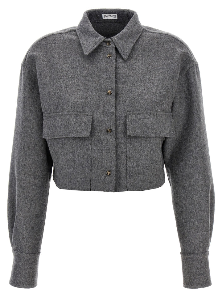 Cropped Cashmere Shirt Camicie Grigio