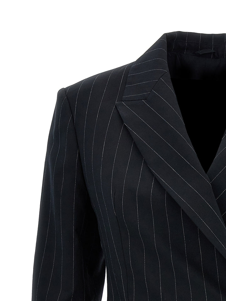 Pinstriped Double-Breasted Blazer Blazer And Suits Nero