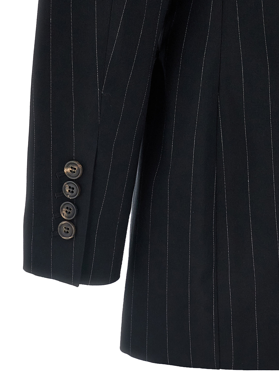 Pinstriped Double-Breasted Blazer Blazer And Suits Nero