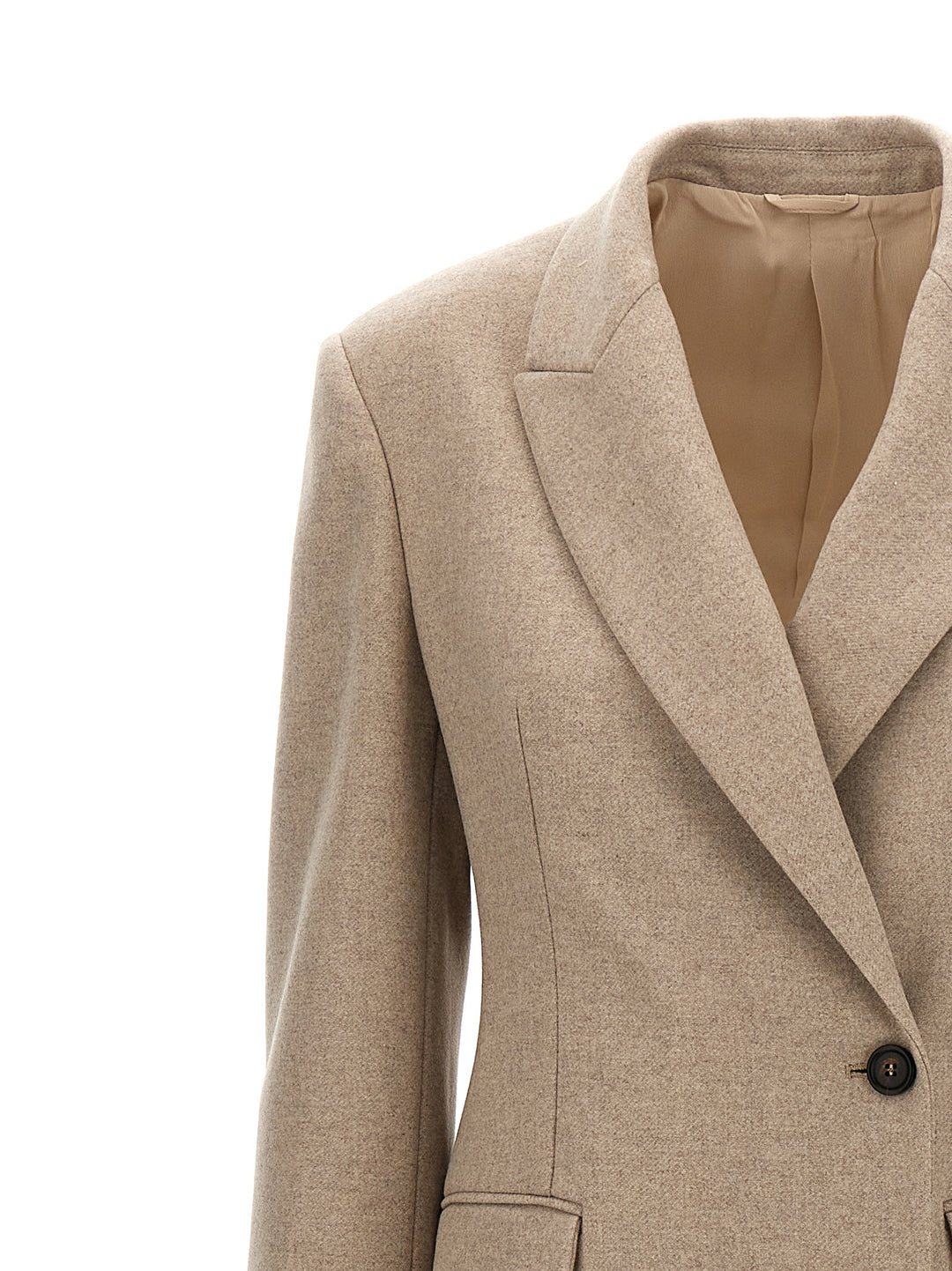 Single-Breasted Wool Coat Trench E Impermeabili Beige