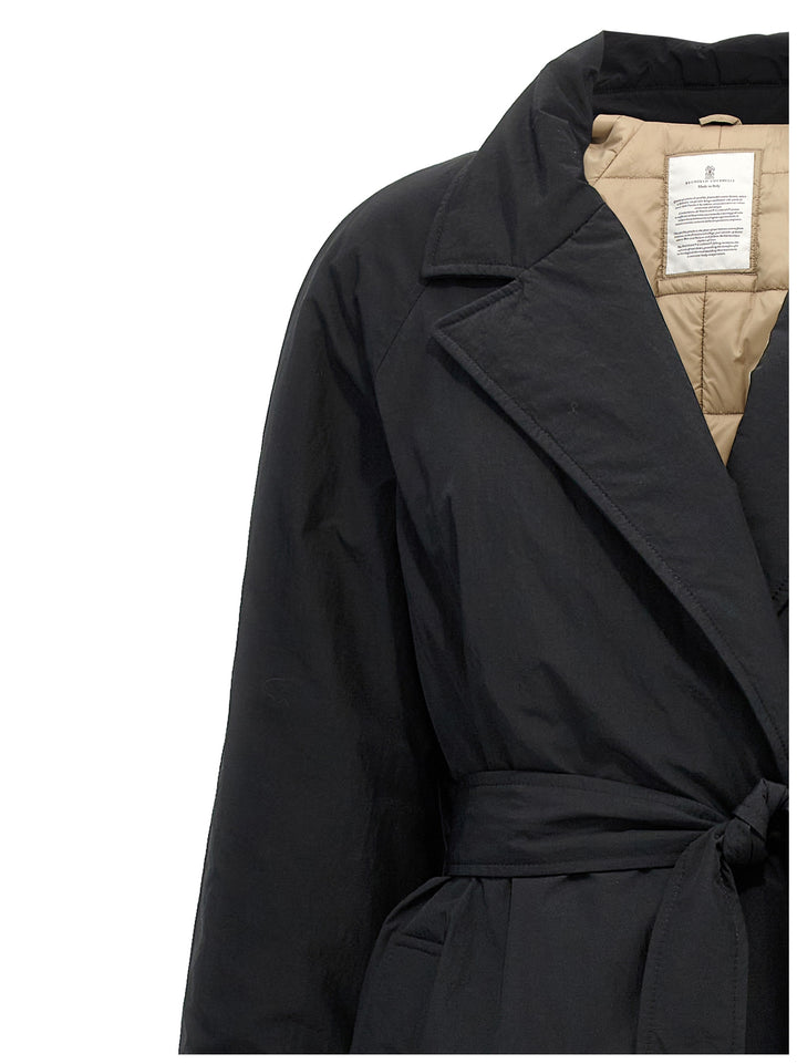 Padded Long Belt Down Jacket Giacche Nero