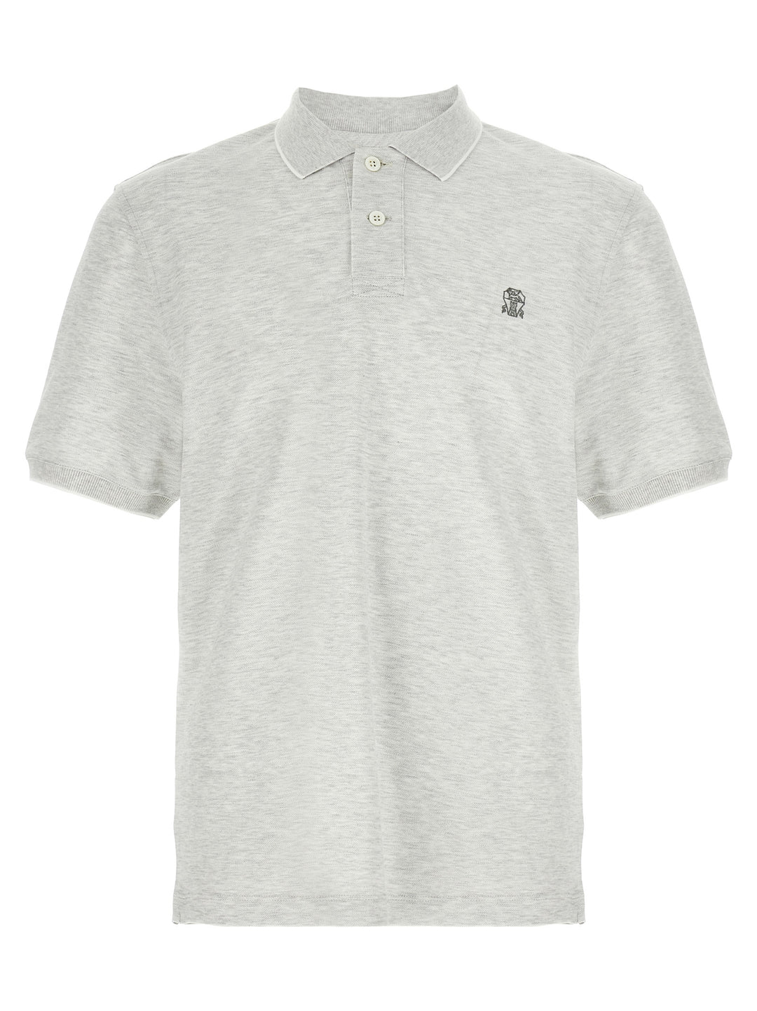 Logo Piqué  Shirt Polo Grigio