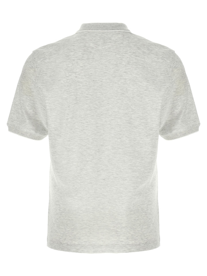 Logo Piqué  Shirt Polo Grigio