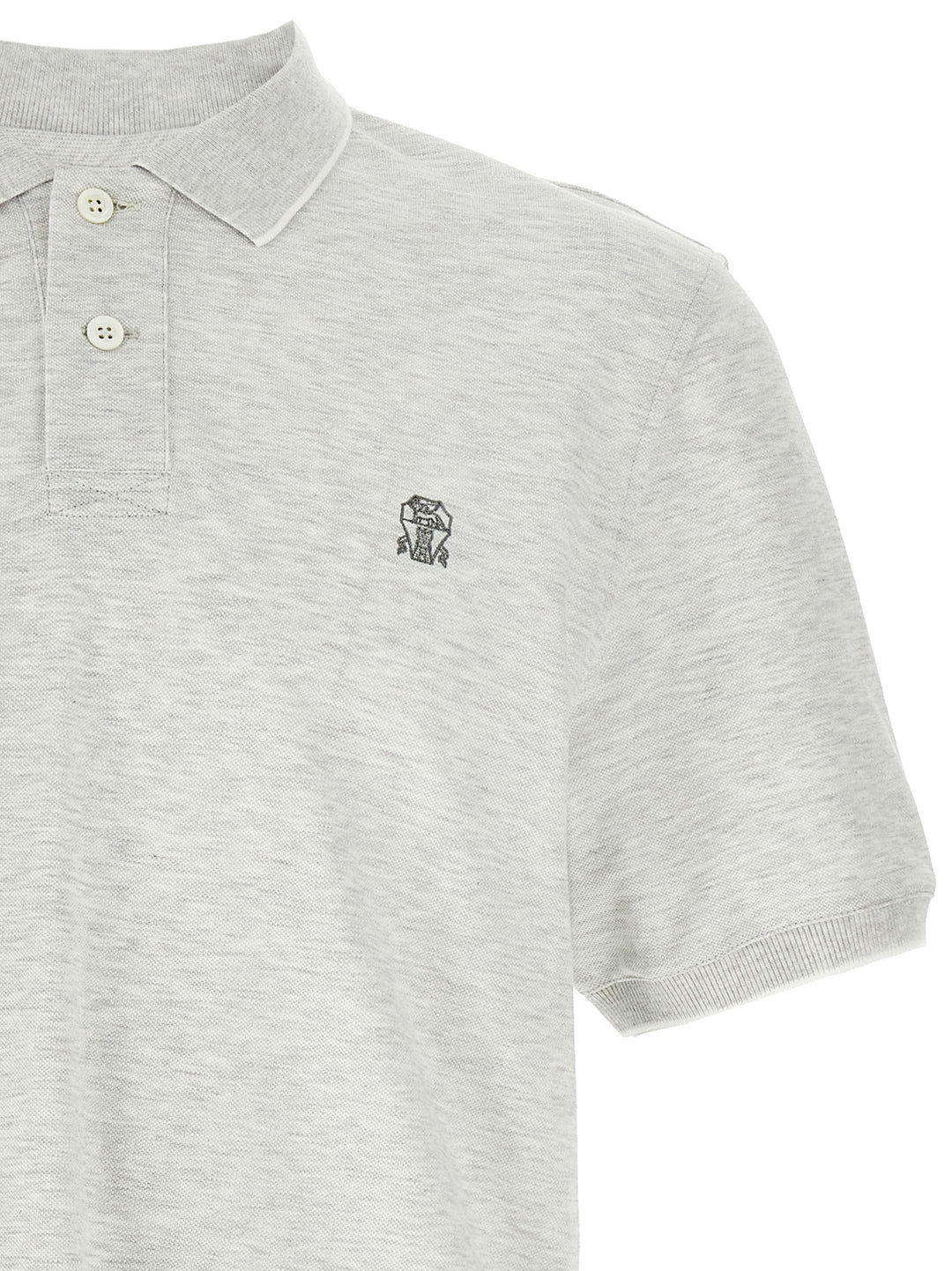 Logo Piqué  Shirt Polo Grigio