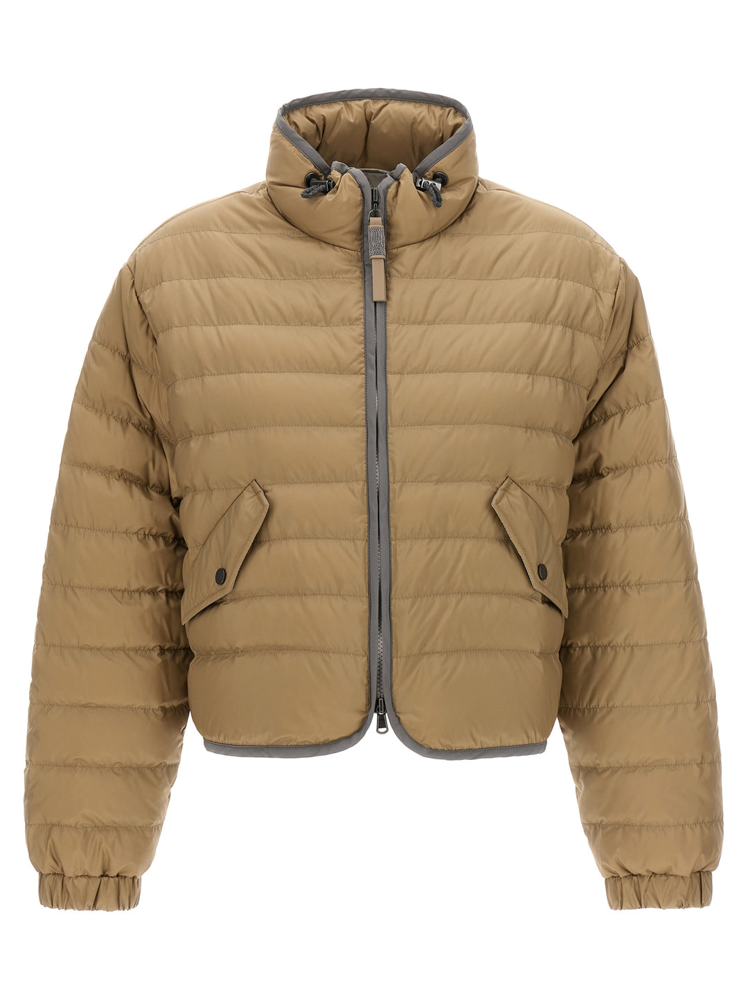 Monile Detail Down Jacket Giacche Beige