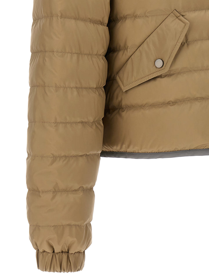 Monile Detail Down Jacket Giacche Beige