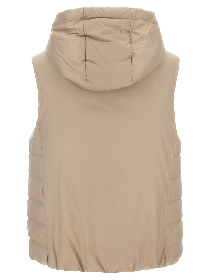 Hooded Vest Gilet Beige