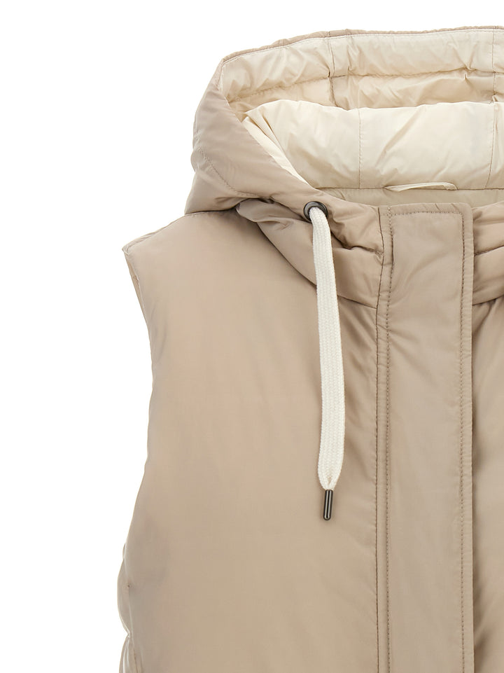 Hooded Vest Gilet Beige