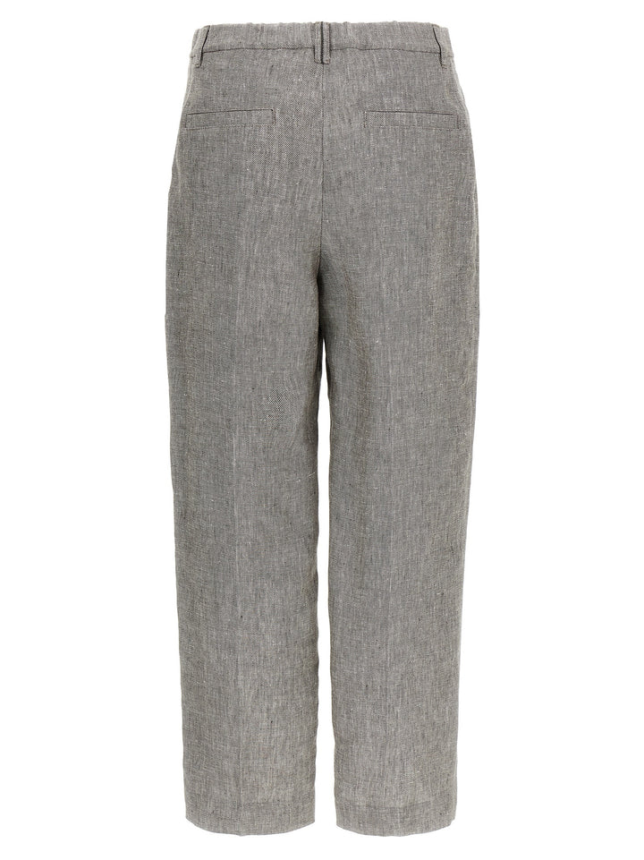 Pleat Pantaloni Marrone