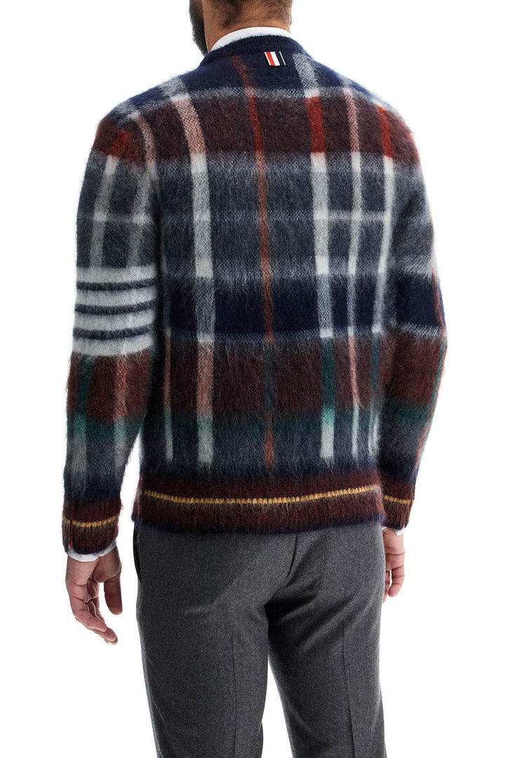 Pullover In Mohair Spazzolato Tartan