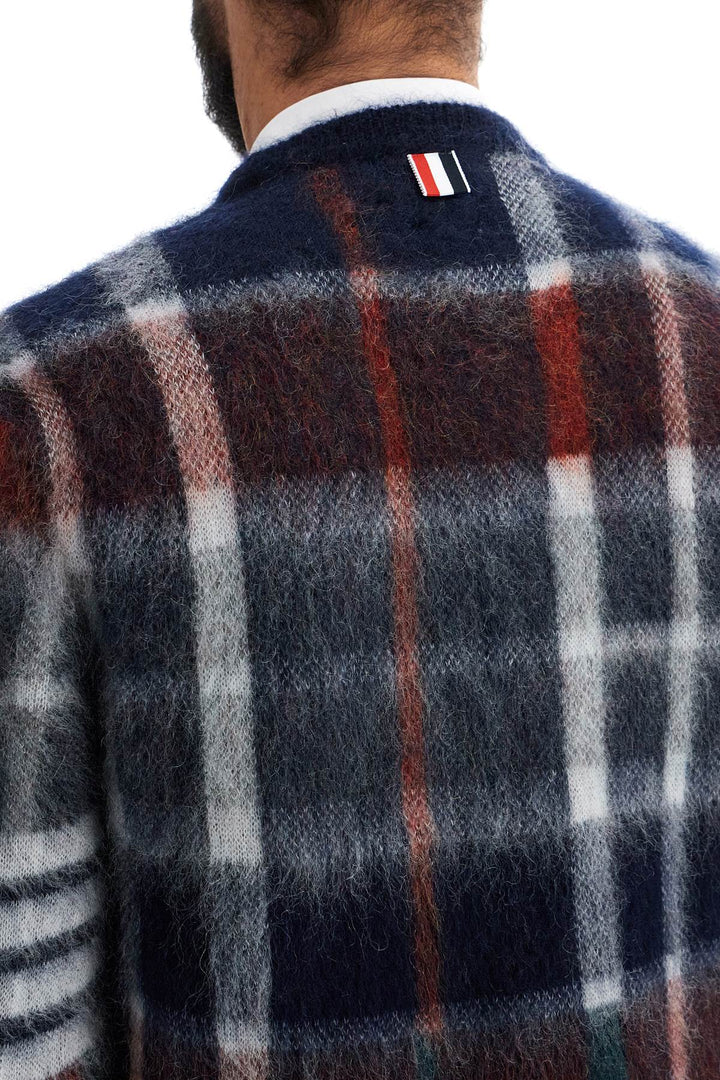 Pullover In Mohair Spazzolato Tartan