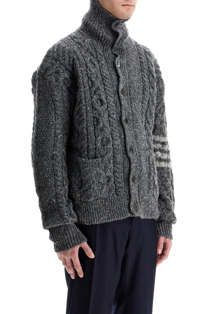 Cardigan 4 Bar In Mohair A Trecce