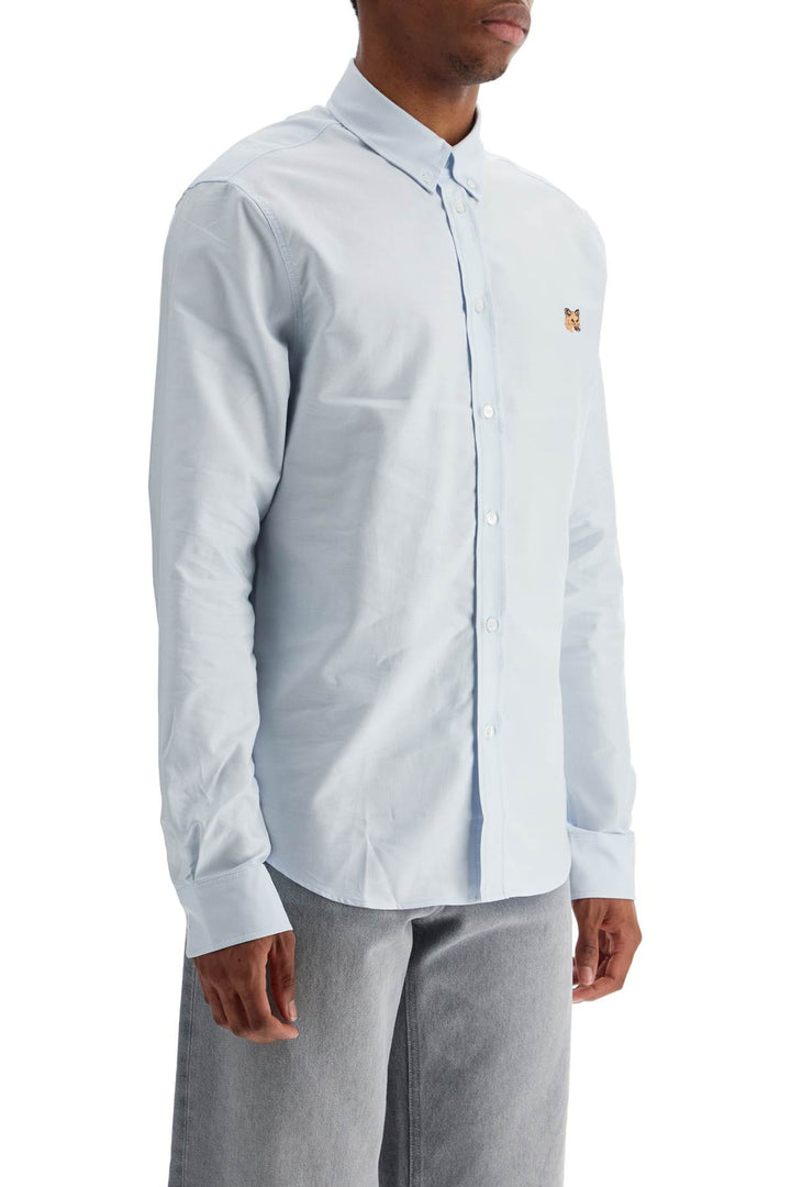 Camicia In Cotone Azzurro Chiaro Con Ricamo Mini Volpe