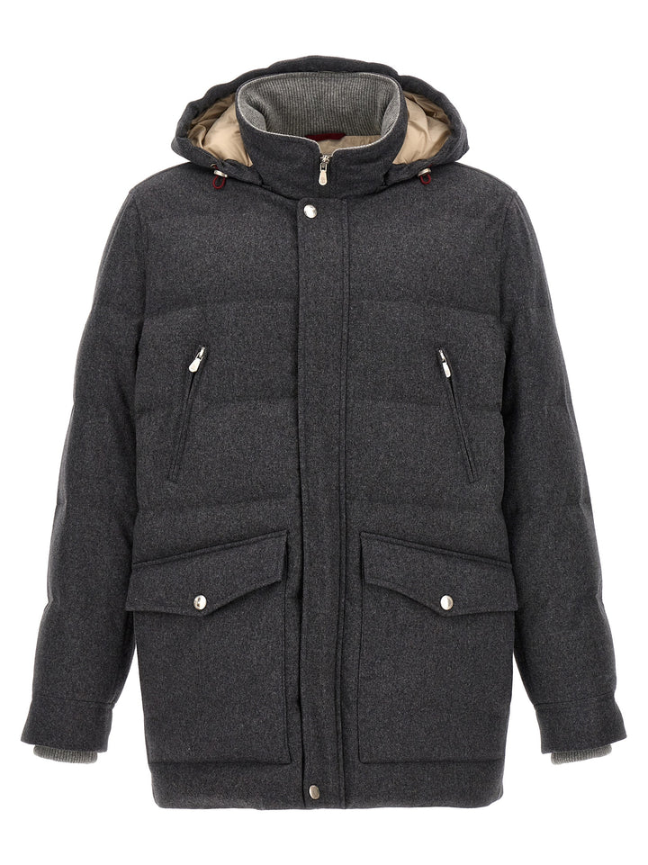 Long Hooded Down Jacket Giacche Grigio